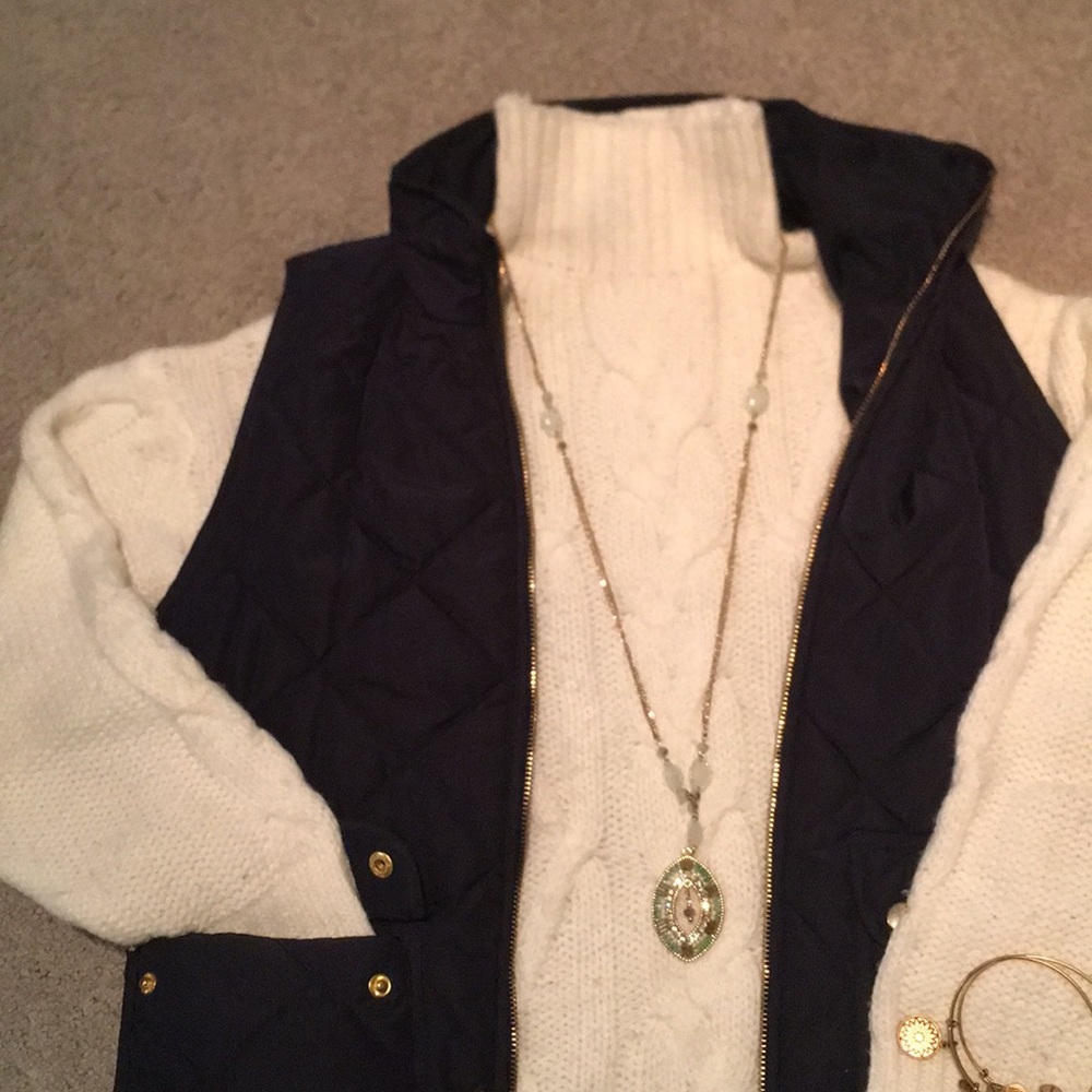 Long gold and blue unique necklace